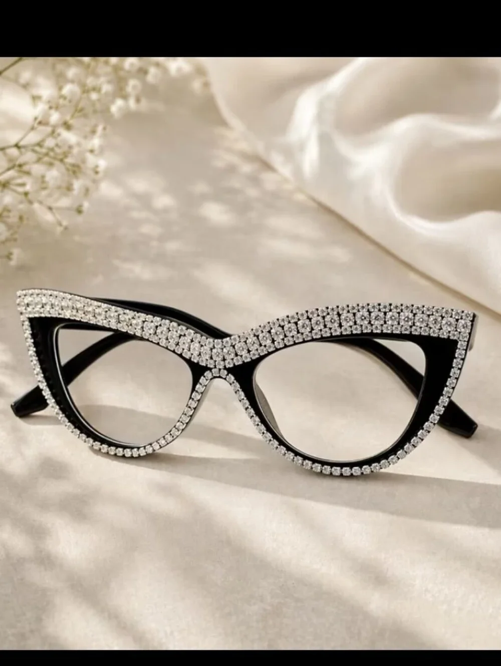 +4.00 Cat eye with Rhinestones reading glasses readers